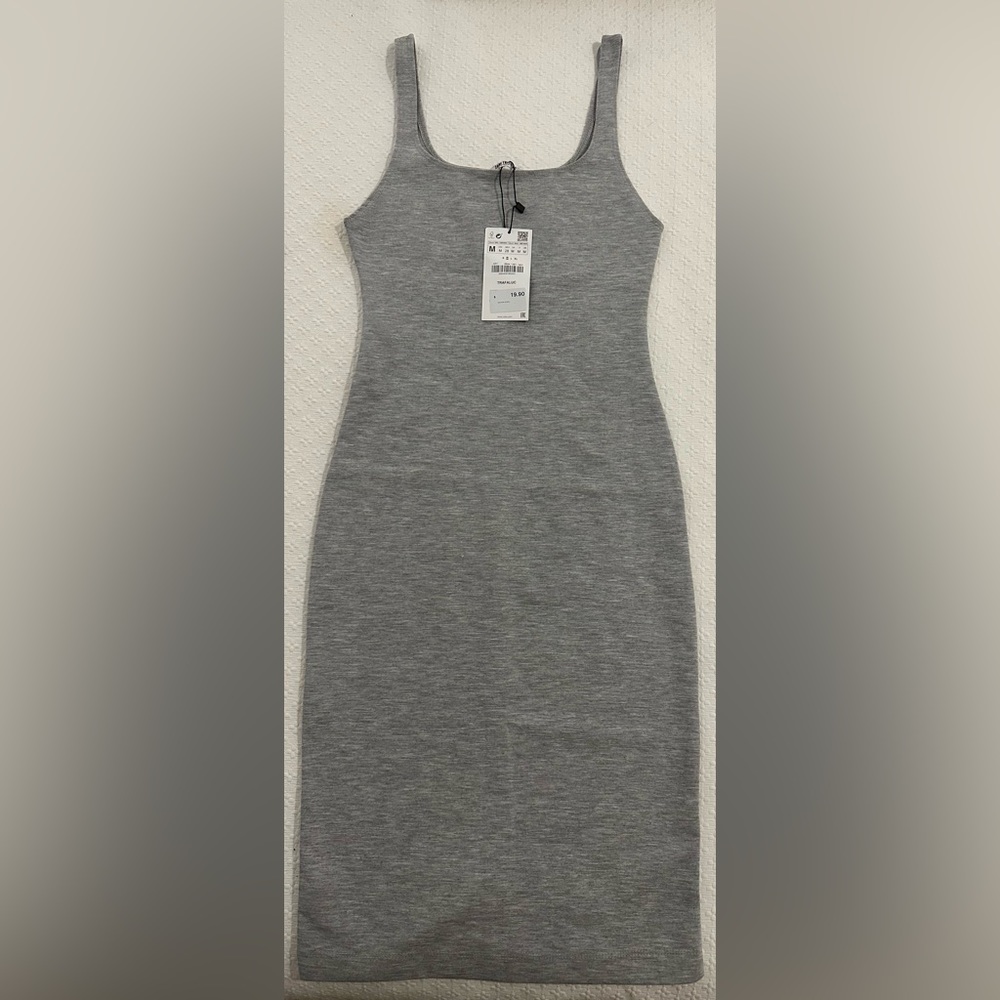ZARA TRAFALUC Women’s Grey Bodycon Dress | Size M